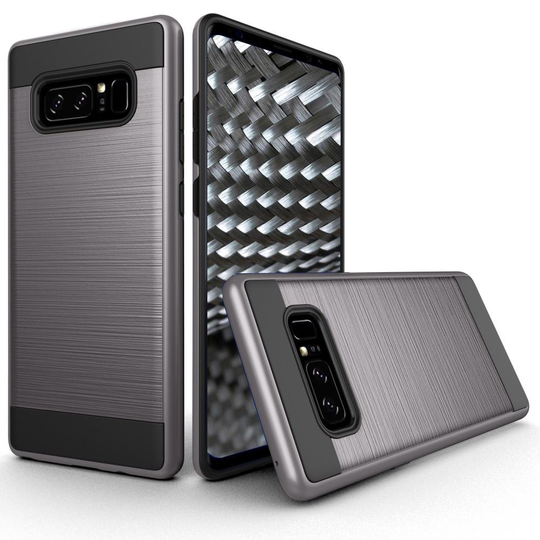 Skal till Samsung Galaxy Note 8 Brushed PC Fodral Skydd Grått Tunn Armor