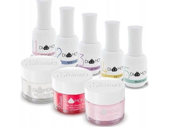 Elisium ELISIUM_SET Diamond Maxi Primer 15ml + Base Coat 15ml + Activator 15ml + Top Coat 15ml + Brush Saver 15ml + Clear 23g + Traffic Red Gel 23g +