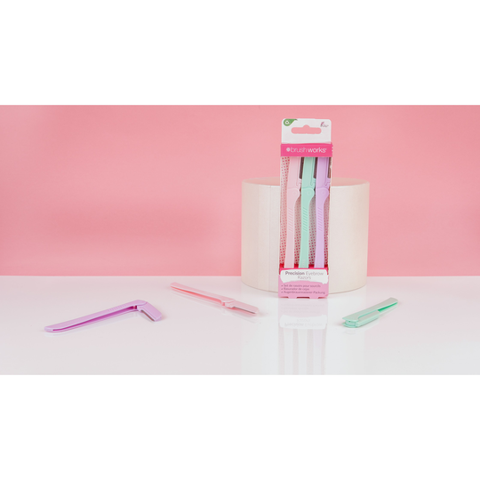 Brushworks Pastel Eye Brow Razors 3-pack