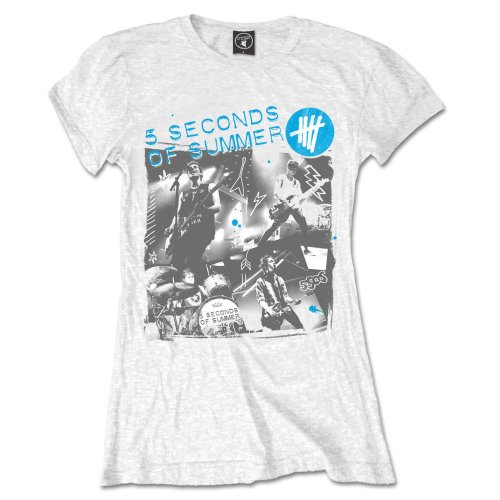 5 Seconds of Summer Ladies T-Shirt: Live Collage (Small)