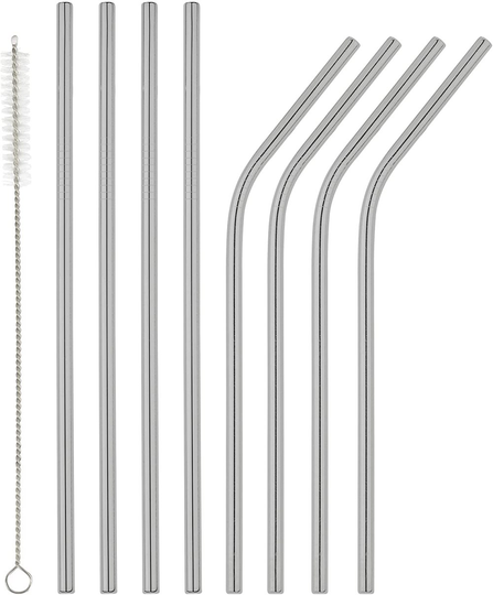 Homiu Stainless Steel Straws Forever Includes Cleaning Brush Eco-Friendly Reusable