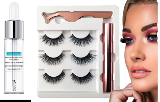 3 Magnetiska ögonfransar + serum vitamin C ansikte magnetisk eyeliner
