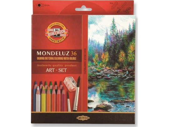 Koh-I-Noor Mondeluz 36 colored pencils + brush