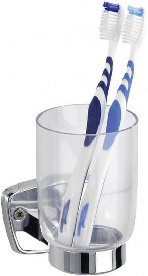 tandborsthållare Basic 13 cm rostfritt stål transparent