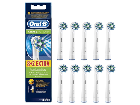 Oral-B CrossAction - Extra tandborsthuvud - till tandborste (paket om 10)