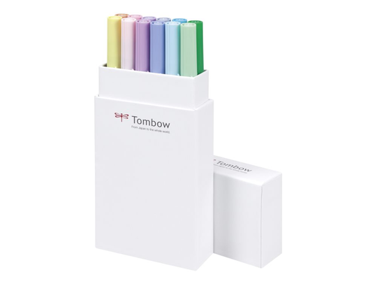 Marker Tombow ABT Dual Brush 12P-2 pastel farver (sæt)