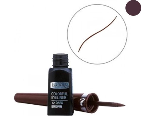 IsaDora Colorful Eyeliner ink in a brush 12 Dark Brown 3.7ml