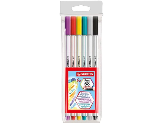 Stabilo Marker Pen 68 brush 6 STABILO colors