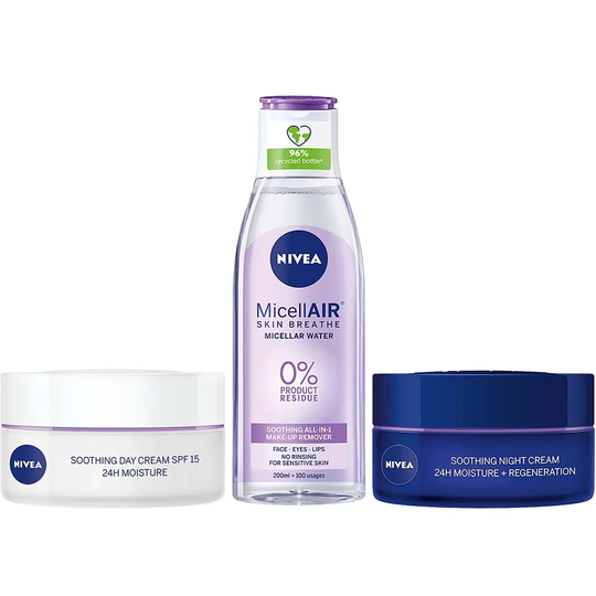 Skin Regimen For Sensitive Skin, Nivea Set / Boxar