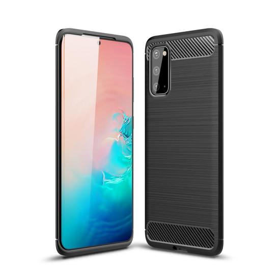 Carbon Fiber Brushed Skal för Galaxy S20 - Svart