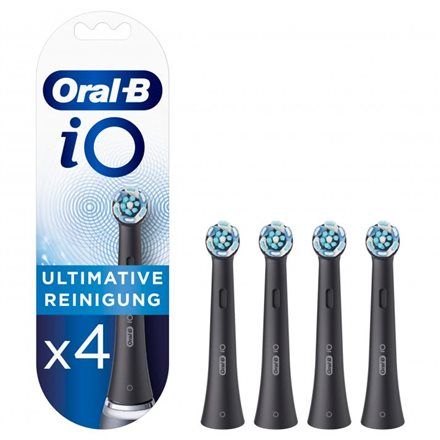 Oral-B tandborsthuvuden iO Ultimate Clean Heads, för vuxna, antal borsthuvuden ingår 4, svart