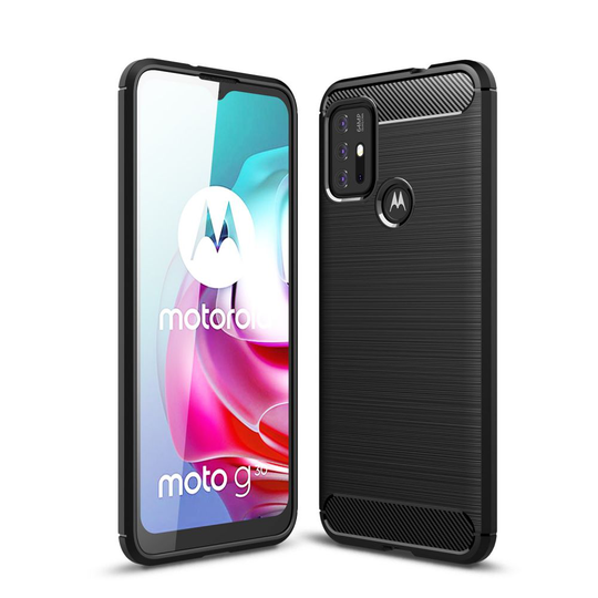Motorola Moto G10 / G30 • Mobilskal • Brushed Metal • Svart