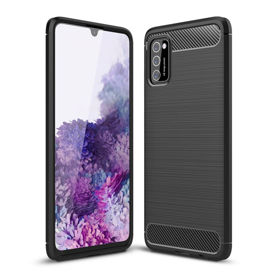Samsung Galaxy A03s • Mobilskal • Brushed Metal • Svart