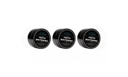 3 Pack - 100% Naturlig Tandblekning - Teeth Whitening Charcoal (30 g)