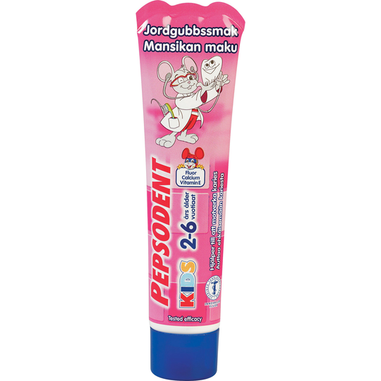 Pepsodent Kids 2-6 år Jordgubb 50 ml