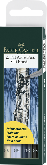 Soft Brush Pen Pitt Artist 4-pack Gråskala Faber-Castell