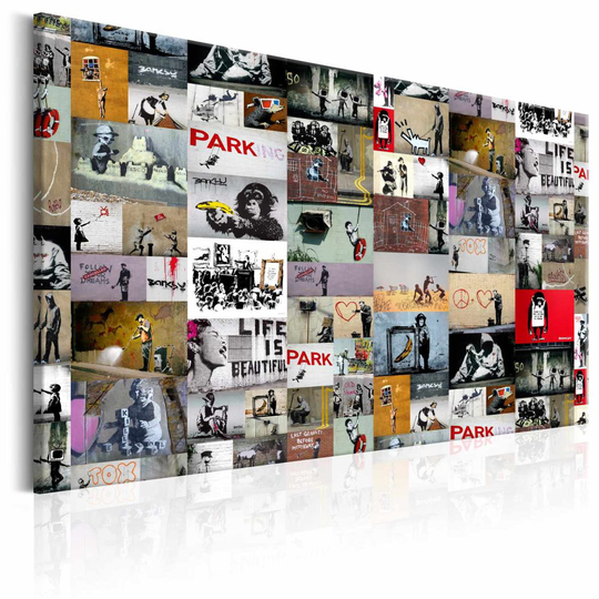Tavla - Art of Collage: Banksy (120 x 80 cm)
