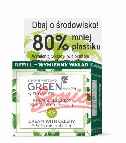 FLOSLEK_Green For Skin Zielone Warzywa krem z selerem na dzieĹ" SPF15 filtr mineralny Refill 50ml