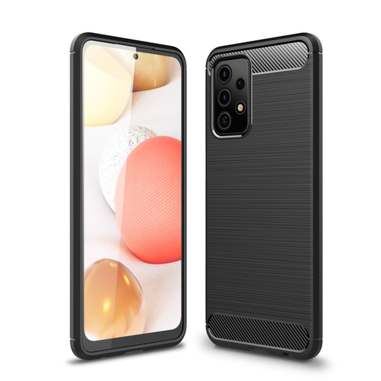 Carbon Fiber Brushed Skal för Samsung Galaxy A52 4G/5G - Svart