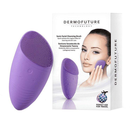 DERMOFUTURE_Sonic Facial Cleansing Brush mini szczoteczka soniczna do oczyszczania twarzy fioletowa