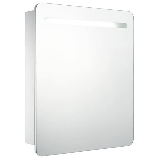 vidaXL Badrumsspegel med skåp LED 68x9x80 cm