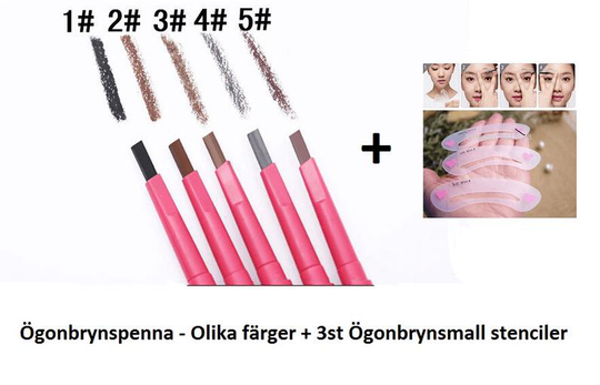 Ögonbrynspenna Eyebrow pencil + 3st Ögonbrynsmall stenciler