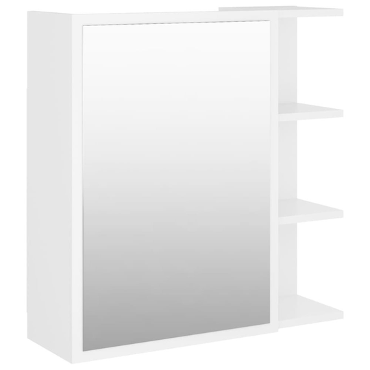 vidaXL Spegelskåp för badrum vit 62,5x20,5x64 cm spånskiva