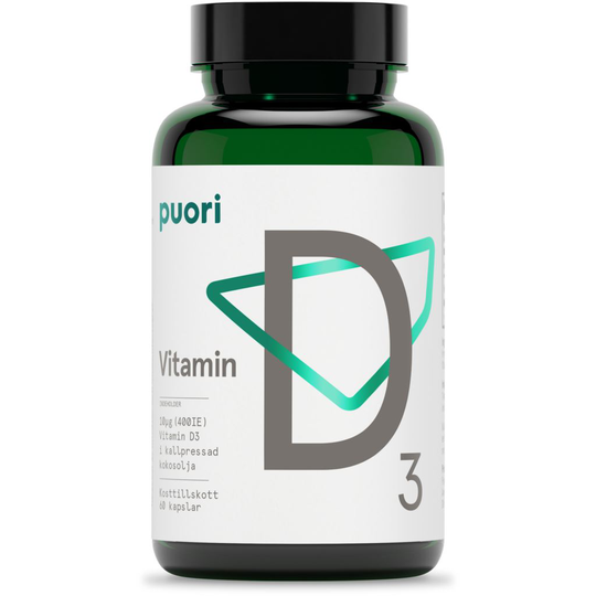 Puori D3-vitamin 10ug 60 kapslar
