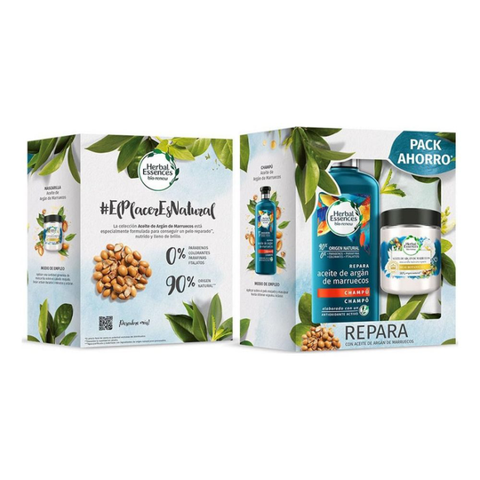 Schampo och balsam Pack Herbal Repara Arganolja (2 pcs)