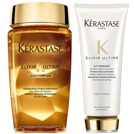 Kerastase Elixir Ultime shampoo 250ml+Kerastase Elixir Ultimate Fondant 200ml