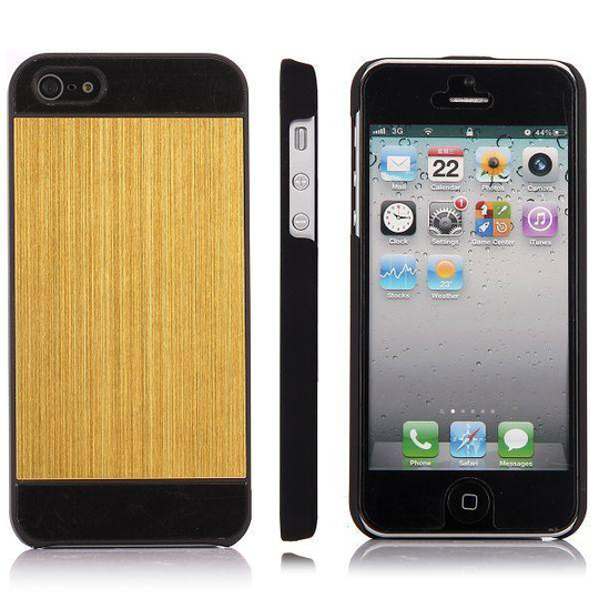 Brushed Alu - Black (Gyllene) iPhone 5 Skal