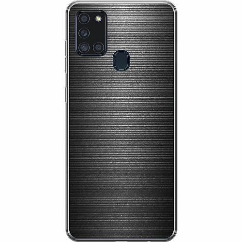 Samsung Galaxy A21s Genomskinligt Skal Brushed Metal
