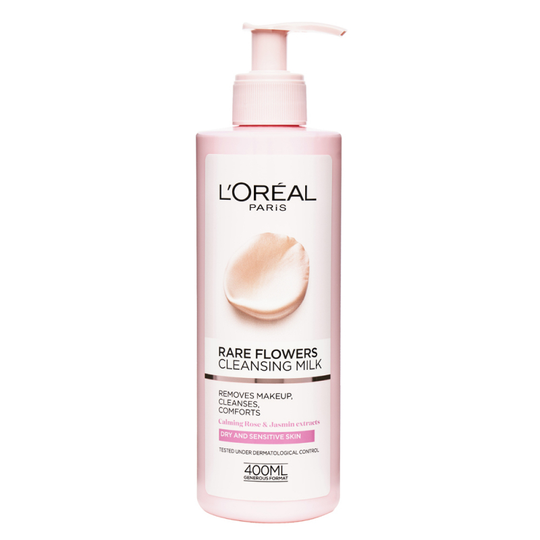 L'Oréal Paris Rare-Flowers Cleansing Milk Dry and Sensitive Skin (400ml)