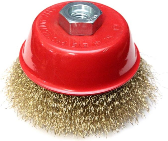 Dedra Wire butt brush brass 100mm thread M14 (F36-100)