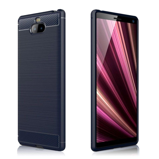 Sony Xperia 10 carbon brushed case - Dark Blue