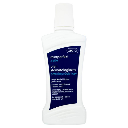 ZIAJA Activ Mintperfekt liquid mouthwash dental anticaries 500ml