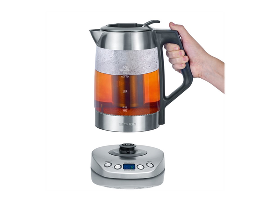 SEVERIN WK 3479 Deluxe - Tebryggare/kittel - 1.7 liter - 3 kW - glass/brushed stainless steel/black