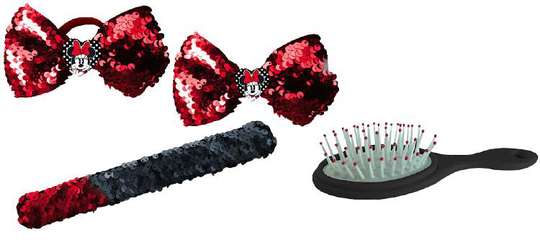 presentset borste Minnie Mouse svart/röd 4 st