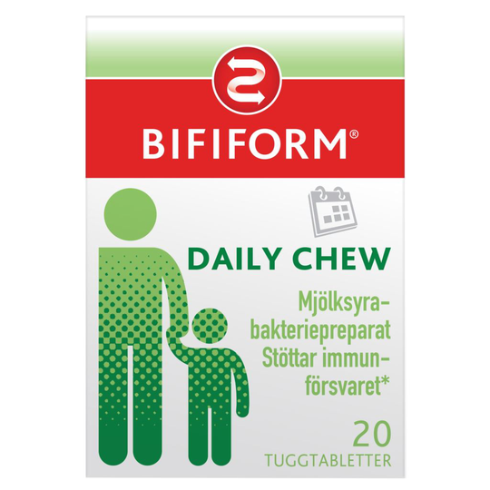 Bifiform Daily Chew Kosttillskott Mjölksyrabakterier 20 tuggtabletter
