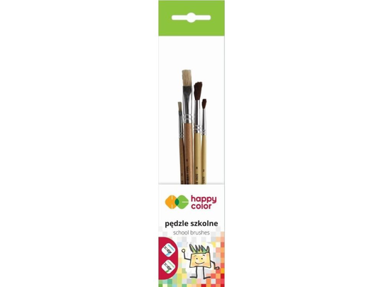 Happy Color School brushes mix bristles A 4pcs HAPPY COLOR