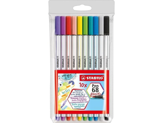 Stabilo Markers Pen 68 brush 10 colors STABILO