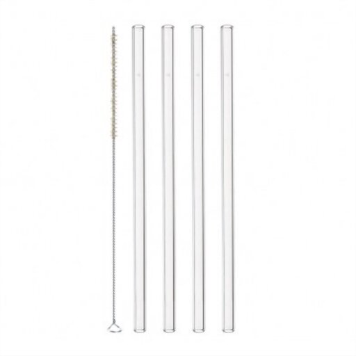 Sugrör Glas 20cm 4-pack + Borste