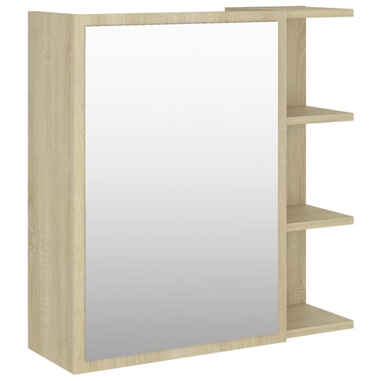 vidaXL Spegelskåp för badrum sonoma-ek 62,5x20,5x64 cm spånskiva