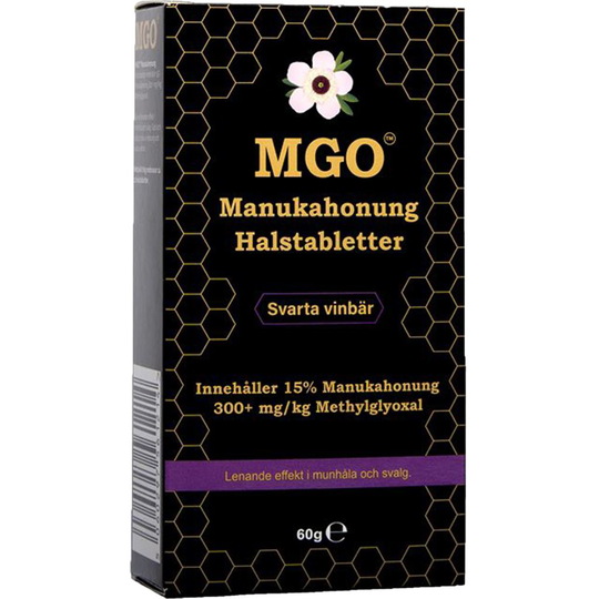 MGO Manukahonung Halstabletter Svarta vinbär 300+ 60g