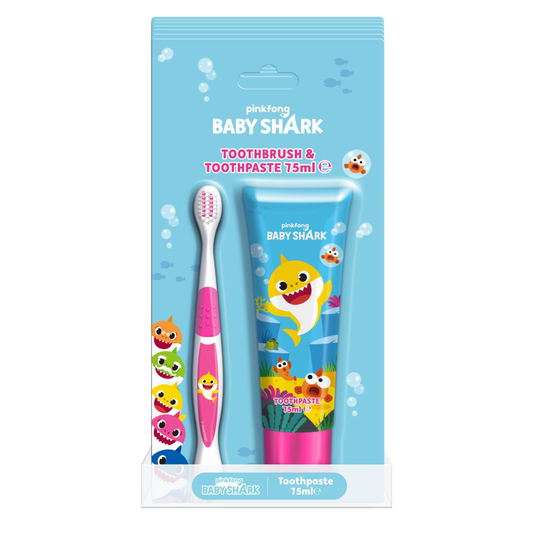 Corsair Baby Shark Tandborste 1 st & Tandkräm 75 ml