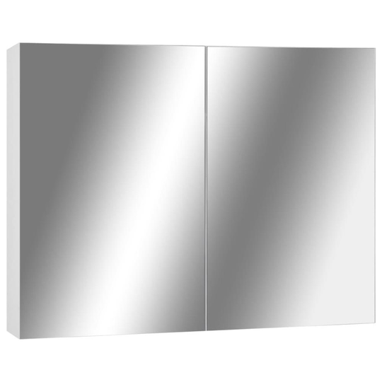 vidaXL Spegelskåp för badrum vit 80x15x60 cm MDF