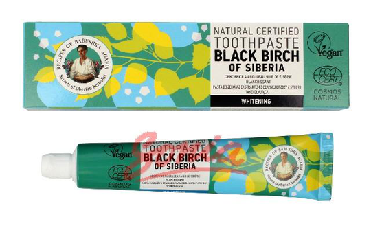 Dear Babushka recipe Agafii whitening toothpaste Black Birch of Siberia 85g