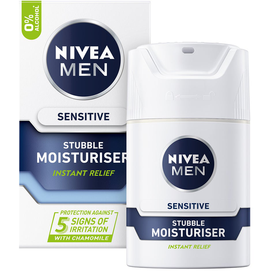 Men Sensitive Stubble Moisturiser, 50 ml Nivea Dagkräm