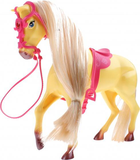 Sofiehäst med borste 25 cm gul