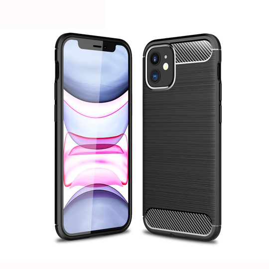 Carbon Fiber Brushed Skal för iPhone 12 Mini - Svart
